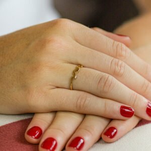 Anel Ondas em Banho Ouro 18k