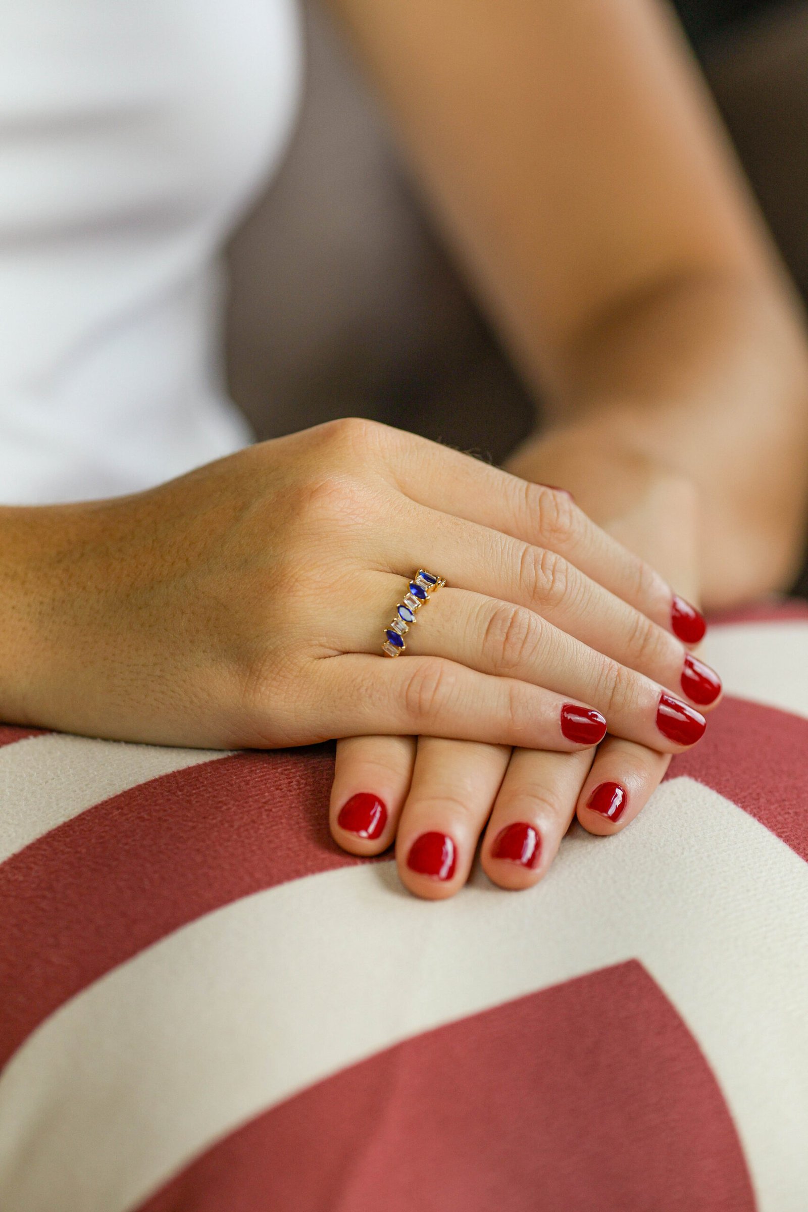 ANEL NAVETES AZUL CRAVEJADO - N16