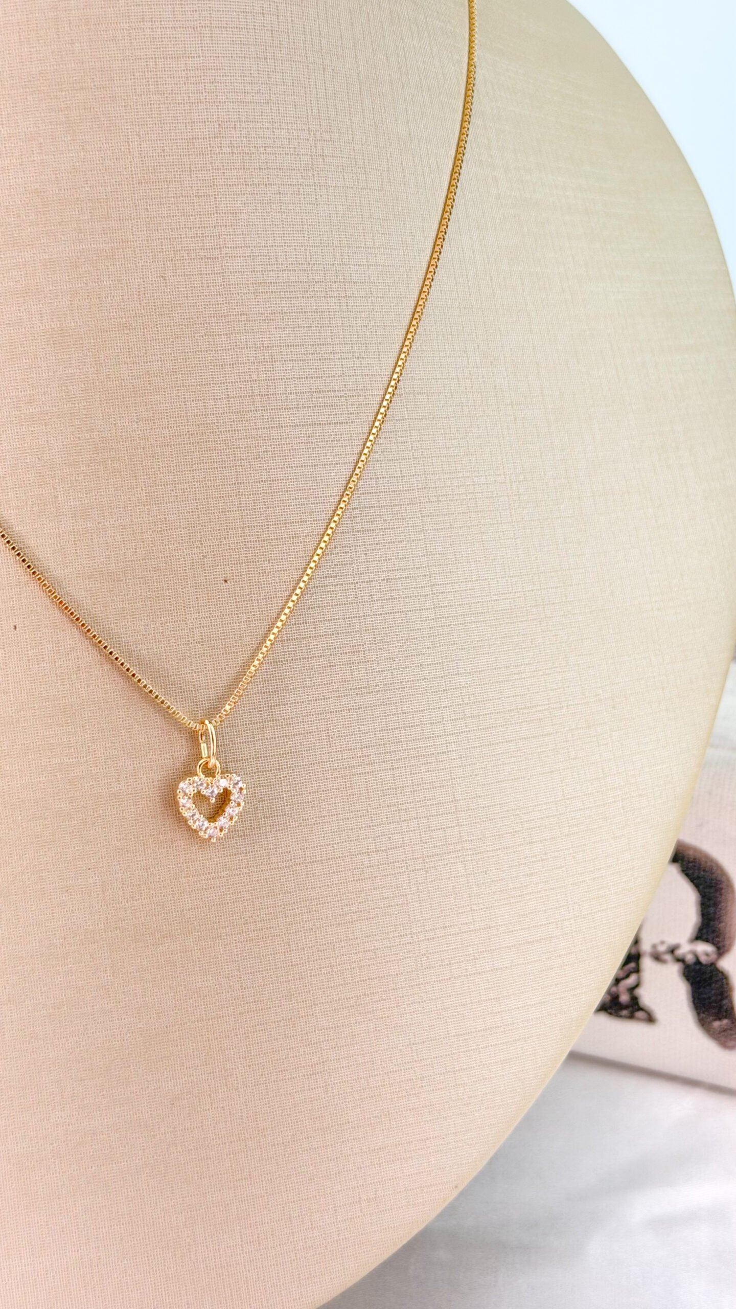 Colar Coração em Banho Ouro 18k com Zircônias - Imagem 3