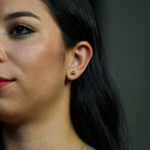 Brinco Bolinha Lisa Banho em Ouro 18k