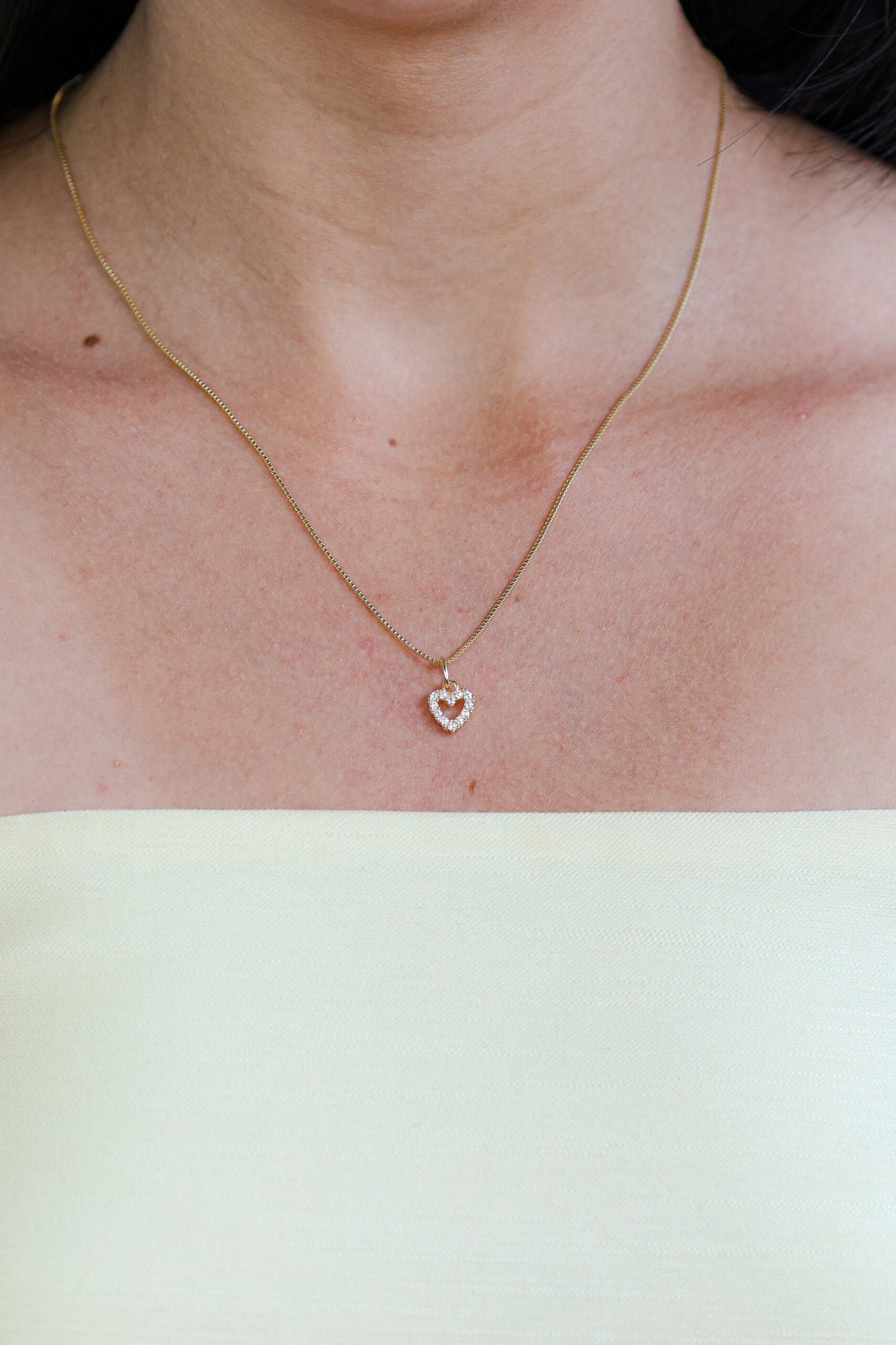 Colar Coração em Banho Ouro 18k com Zircônias - Imagem 2