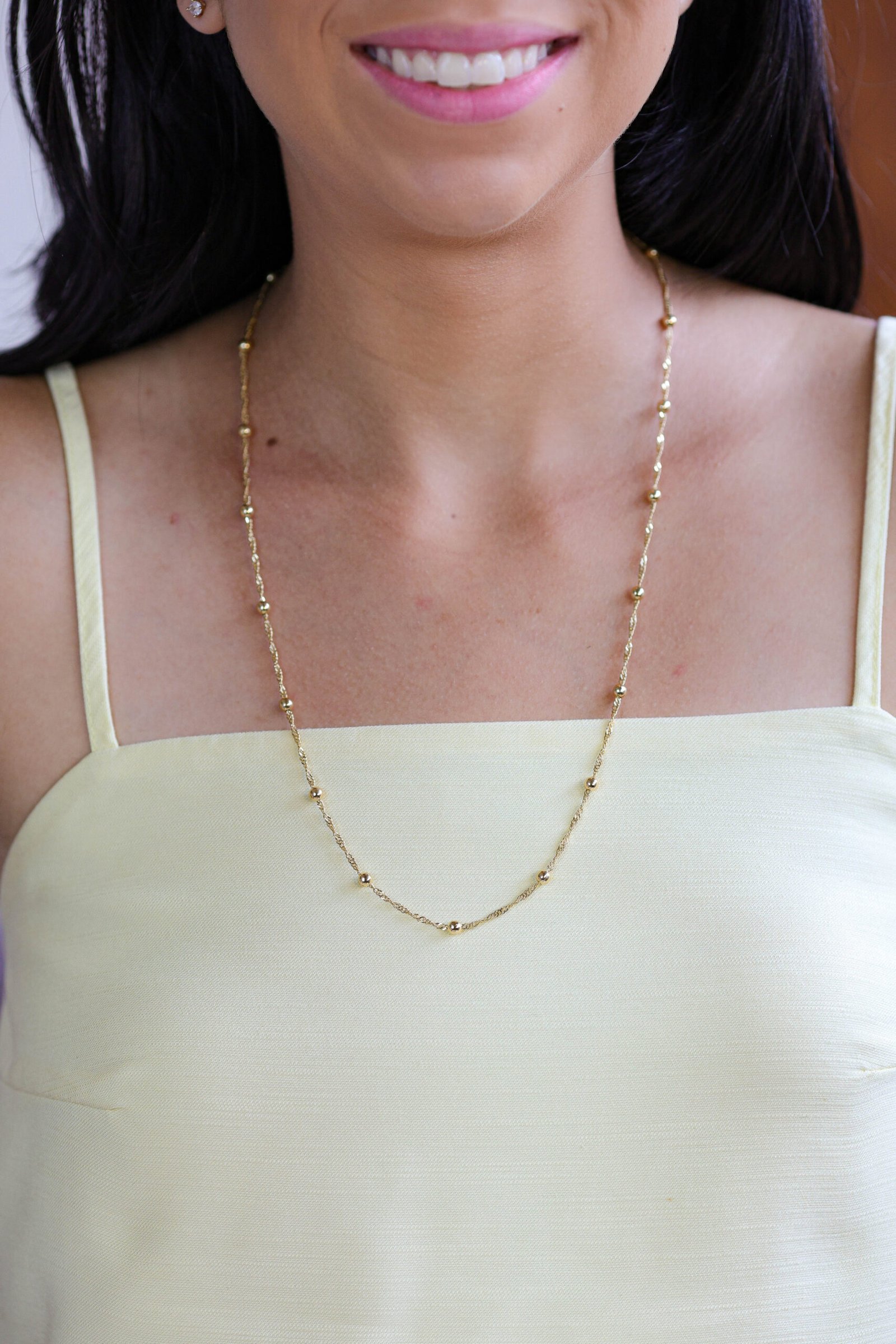 Colar Corrente com Bolinhas Banho Ouro 18k