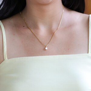 Colar Coração Banho Ouro 18k com Zircônia