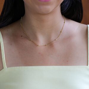 Colar  Bolinhas em Banho Ouro 18k