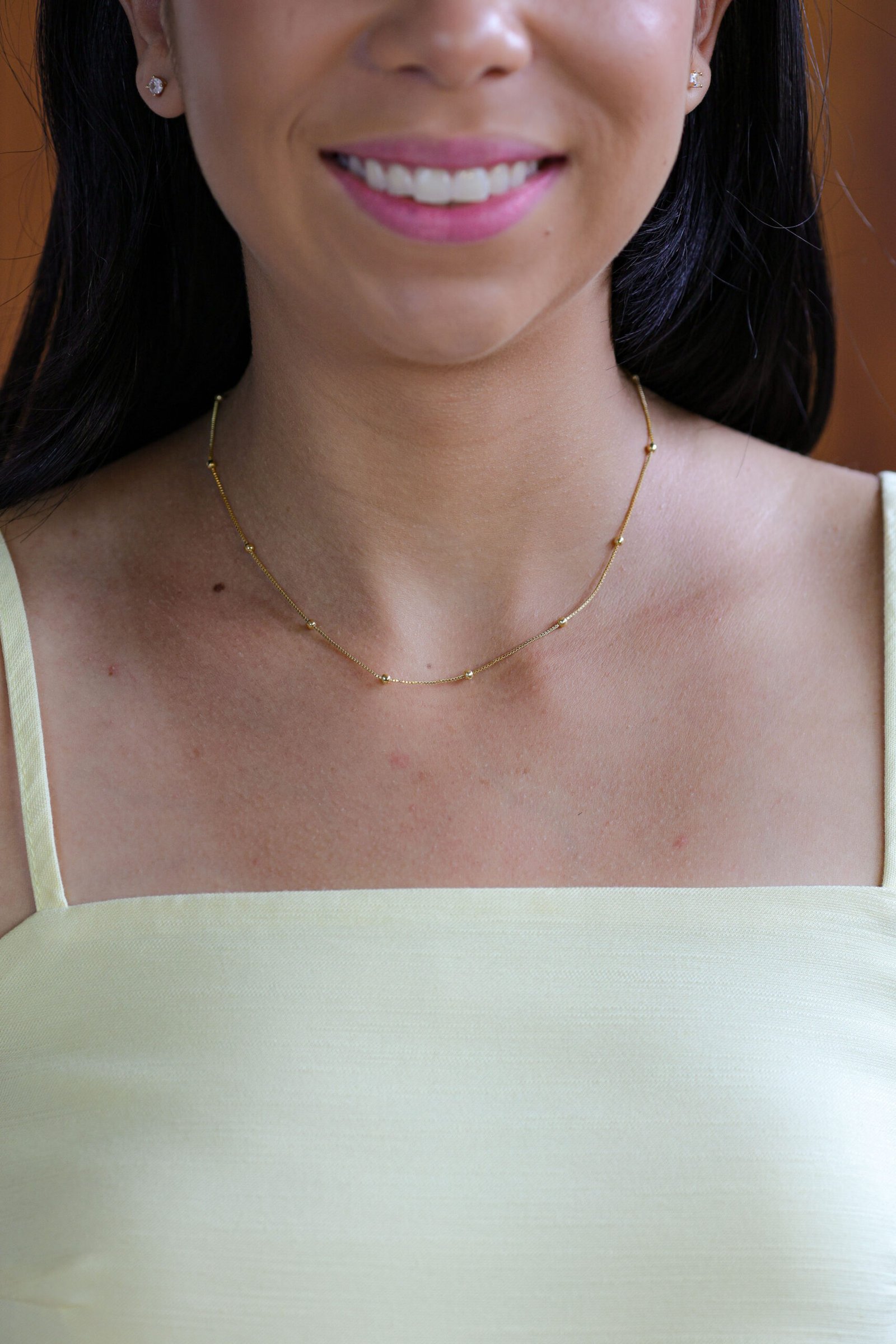 Colar  Bolinhas em Banho Ouro 18k