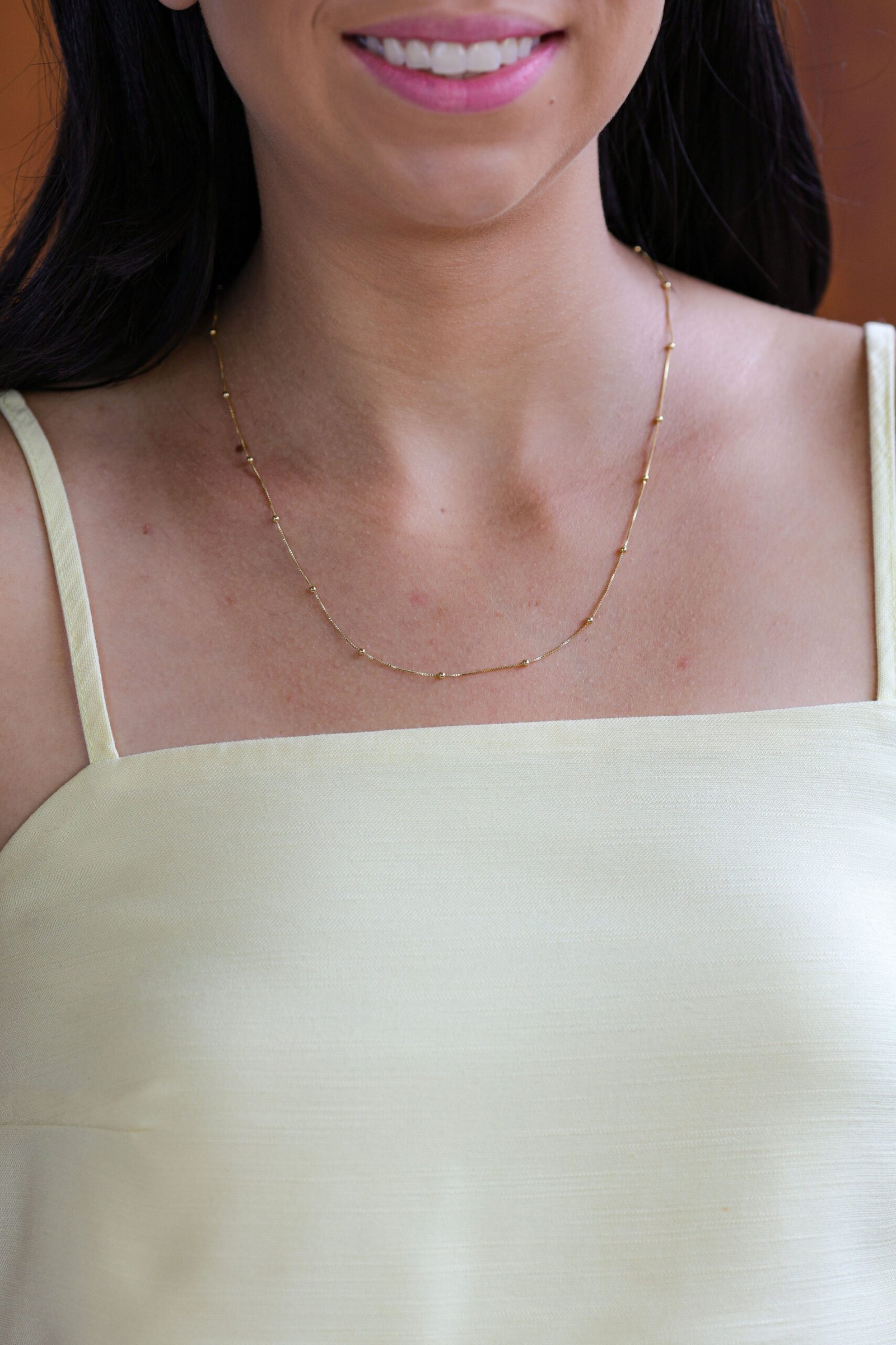 Colar Corrente com Bolinhas  Banho Ouro 18k