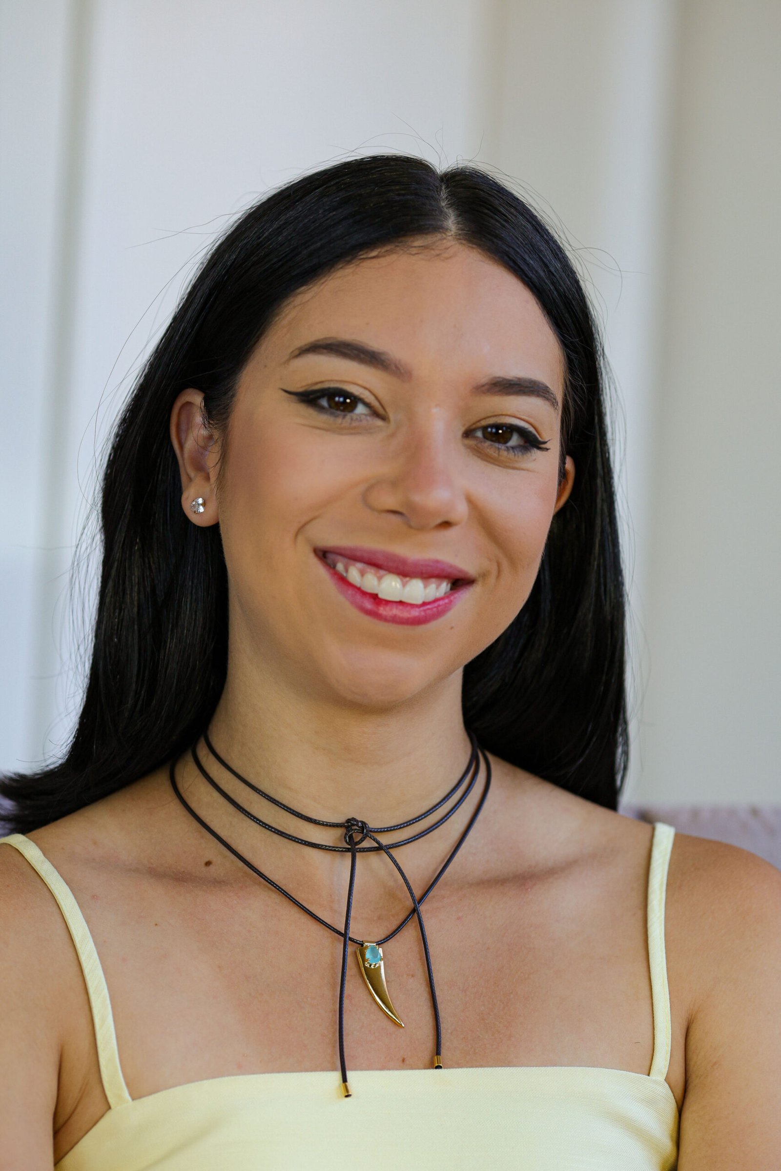 Colar Cordão Preto com Pingente Gota Verde Banho Ouro 18k - Imagem 3