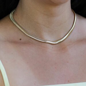 Choker Malha Snake Banho Ouro 18k