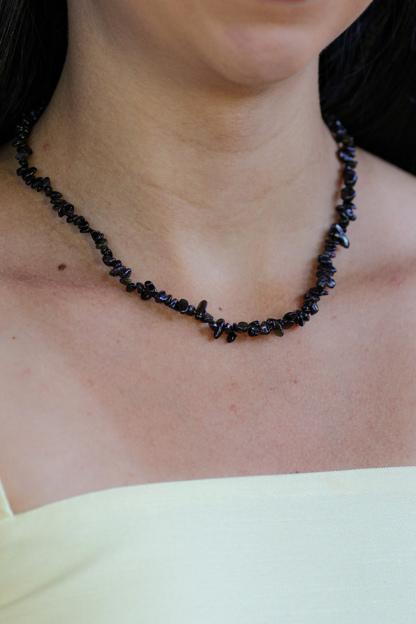 Colar Pedra Natural Ônix em Banho de Ouro 18k - Imagem 2