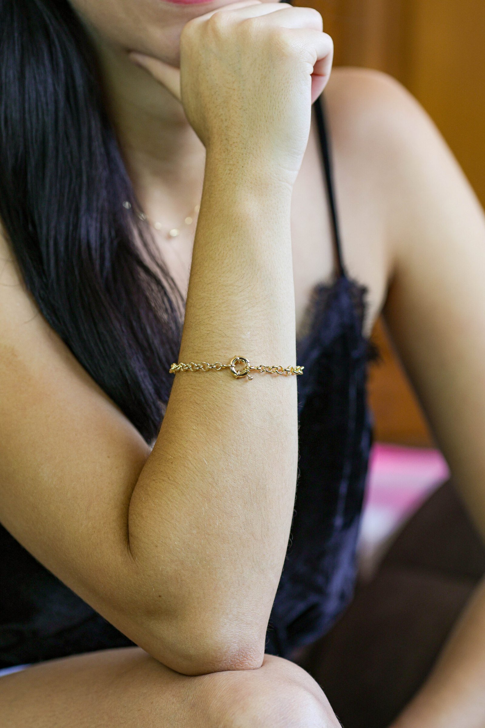 Pulseira Elo Português Banho Ouro 18k