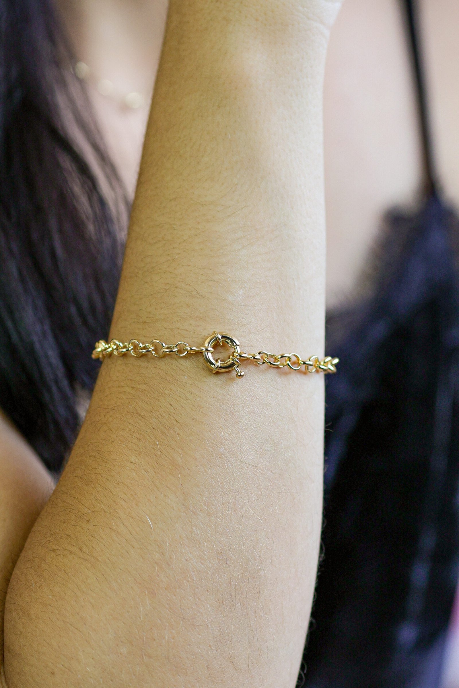 Pulseira Elo Português Banho Ouro 18k - Imagem 2