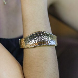 Bracelete Texturizado Banho Ouro 18k
