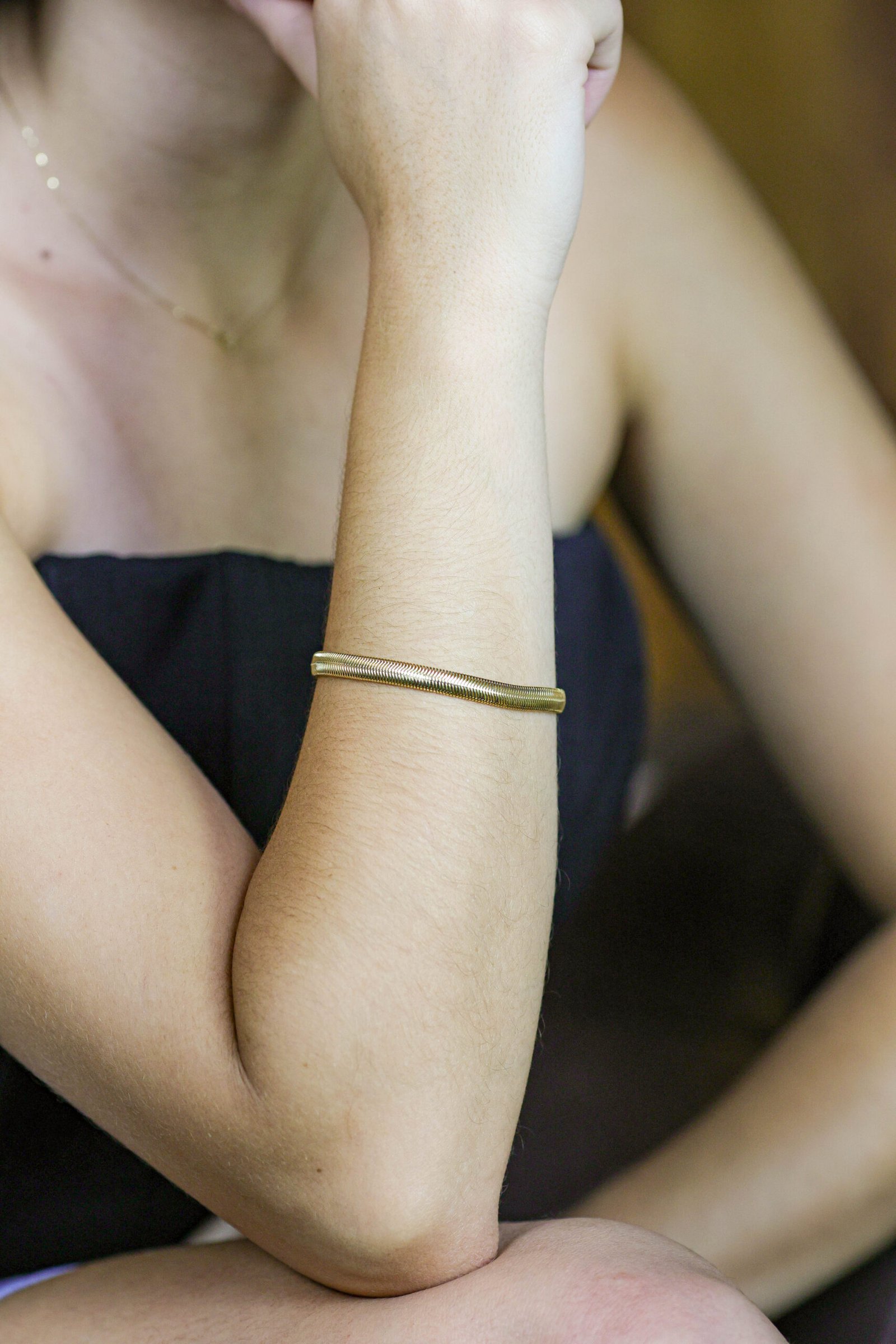 Pulseira Malha Snake Banho Ouro 18k