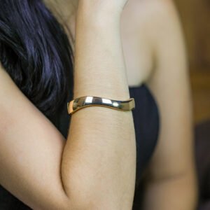 Bracelete Liso Espelhado Banho Ouro 18k