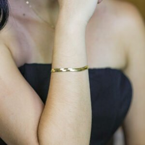 Pulseira Malha Snake Banho Ouro 18k