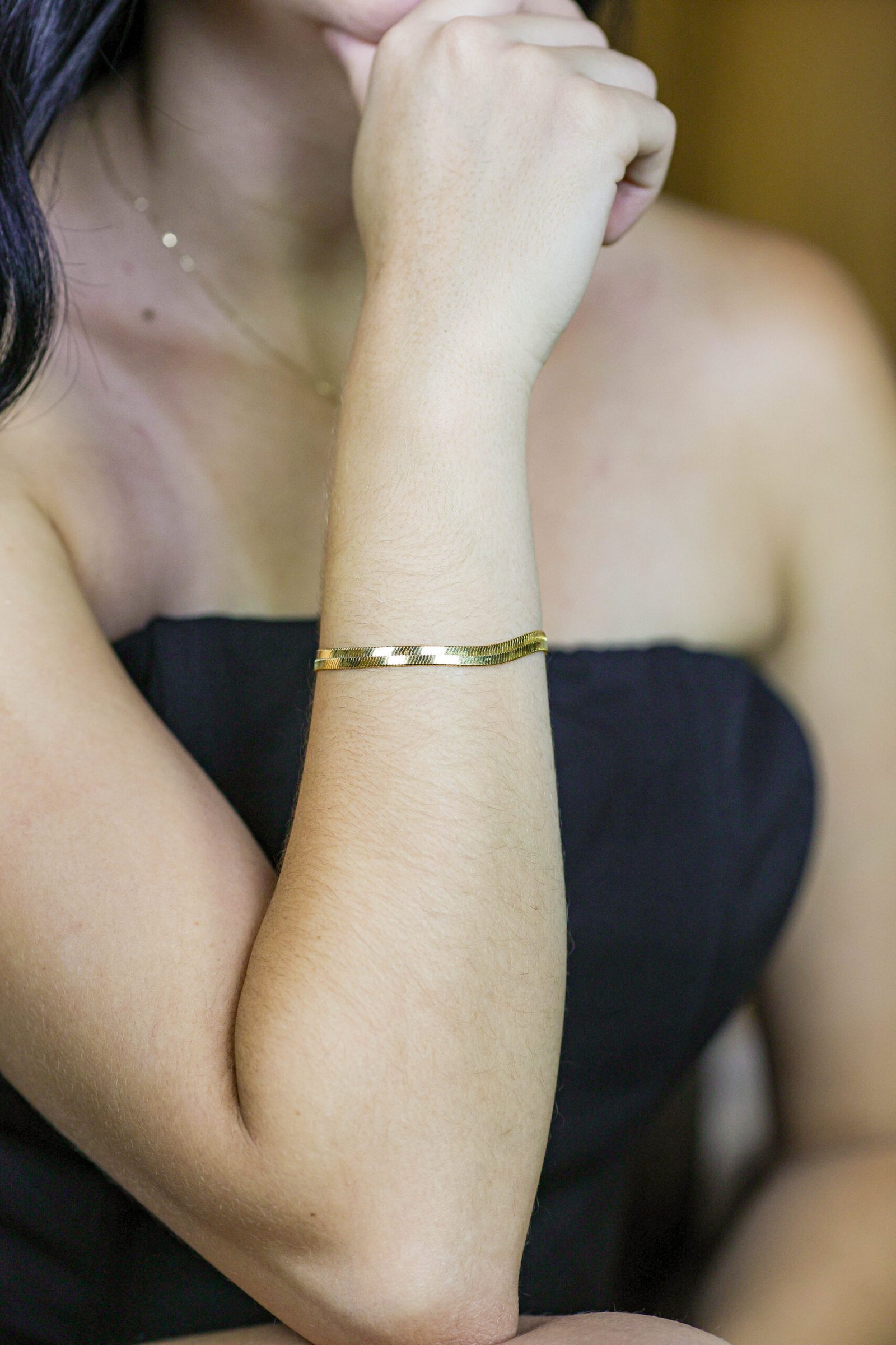 Pulseira Malha Snake Banho Ouro 18k