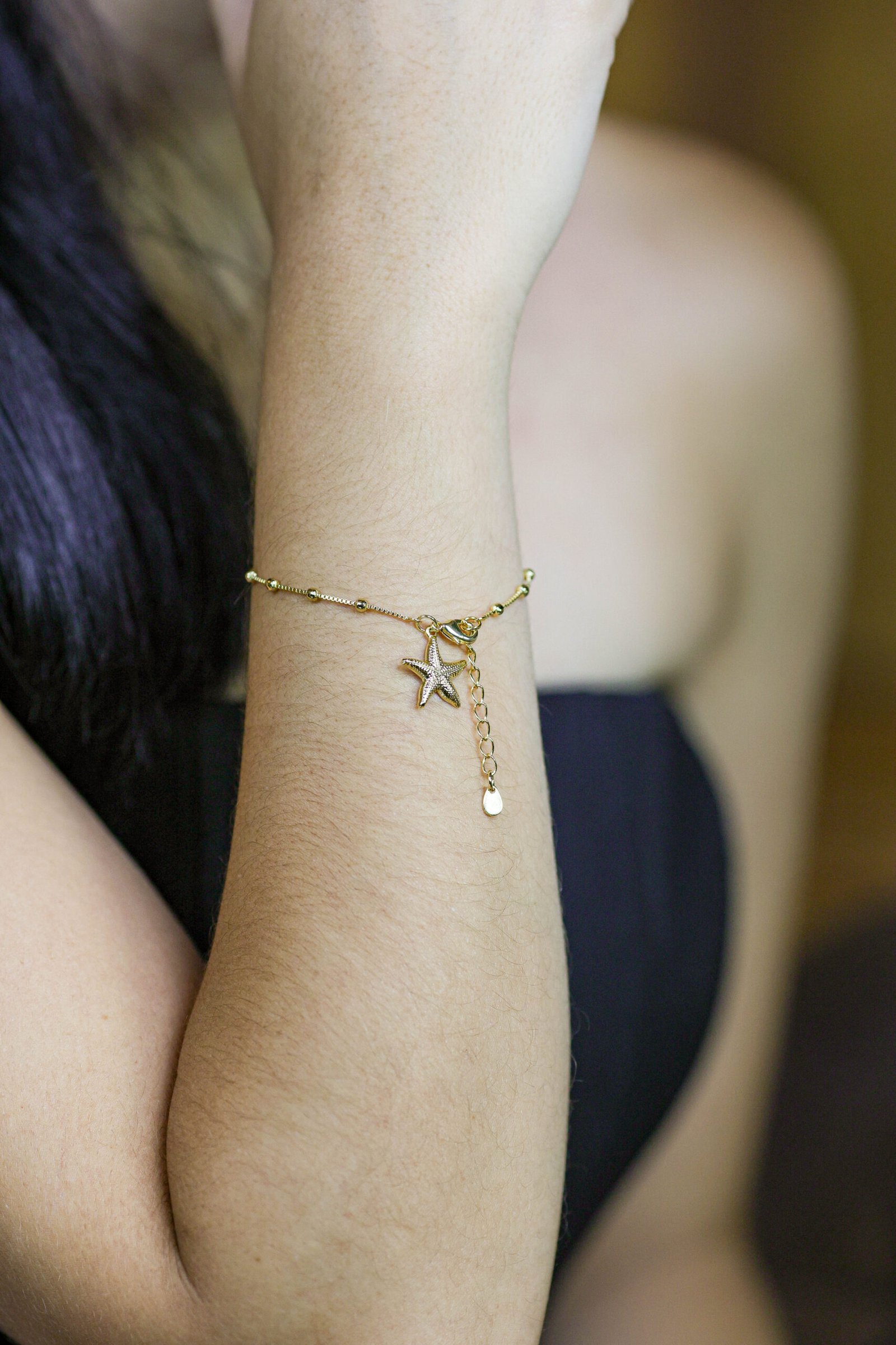 Pulseira Estrela do Mar Banho Ouro 18k