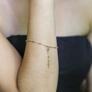 Pulseira Terço Banho Ouro 18k