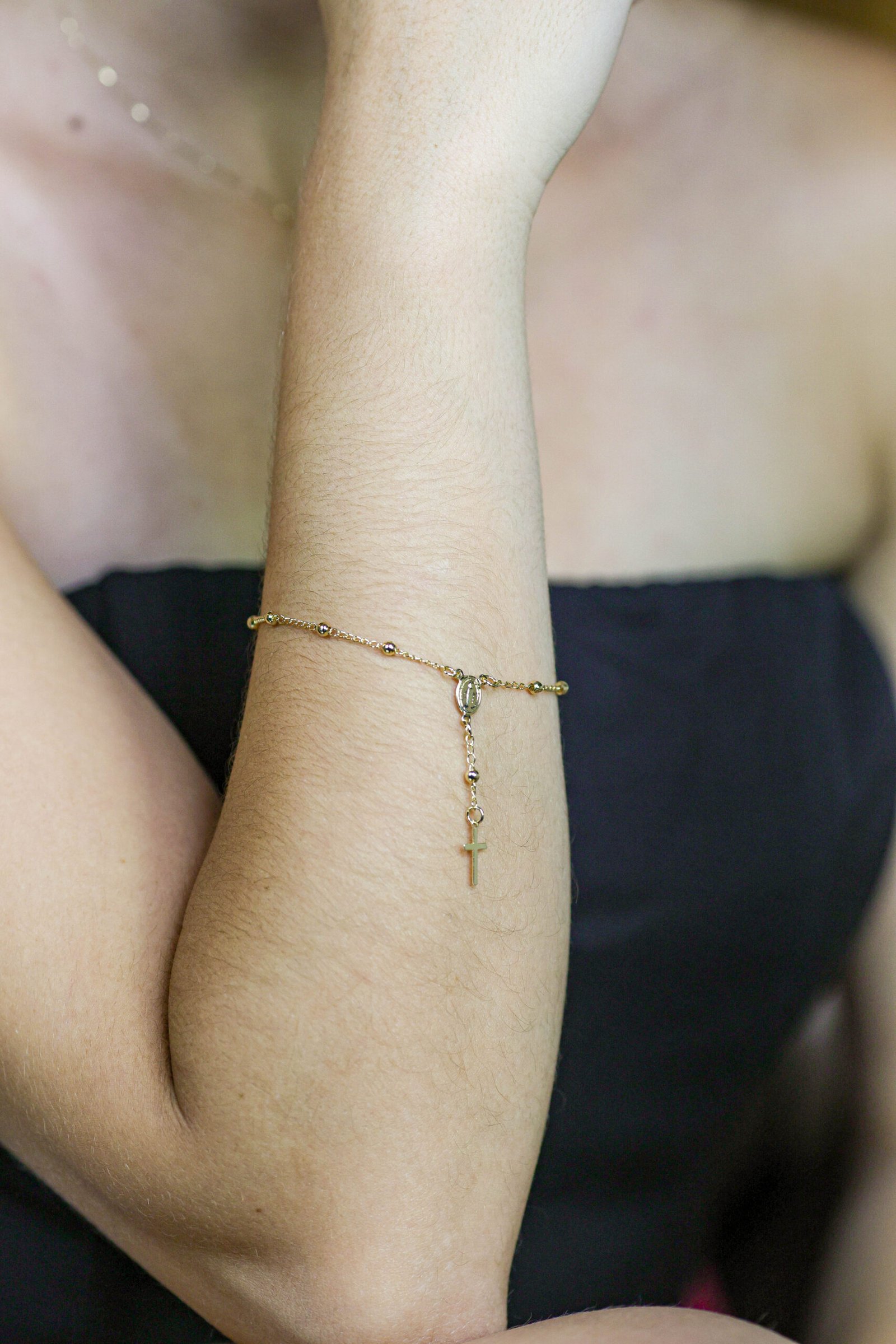 Pulseira Terço Banho Ouro 18k