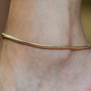 Tornozeleira Malha Snake em Banho de Ouro 18k