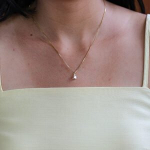 Colar Ponto de Luz em Banho Ouro 18k com Zircônia