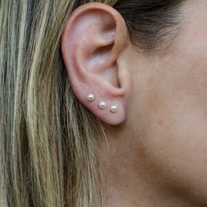 Trio de Brincos Pérola Banho Ouro 18k