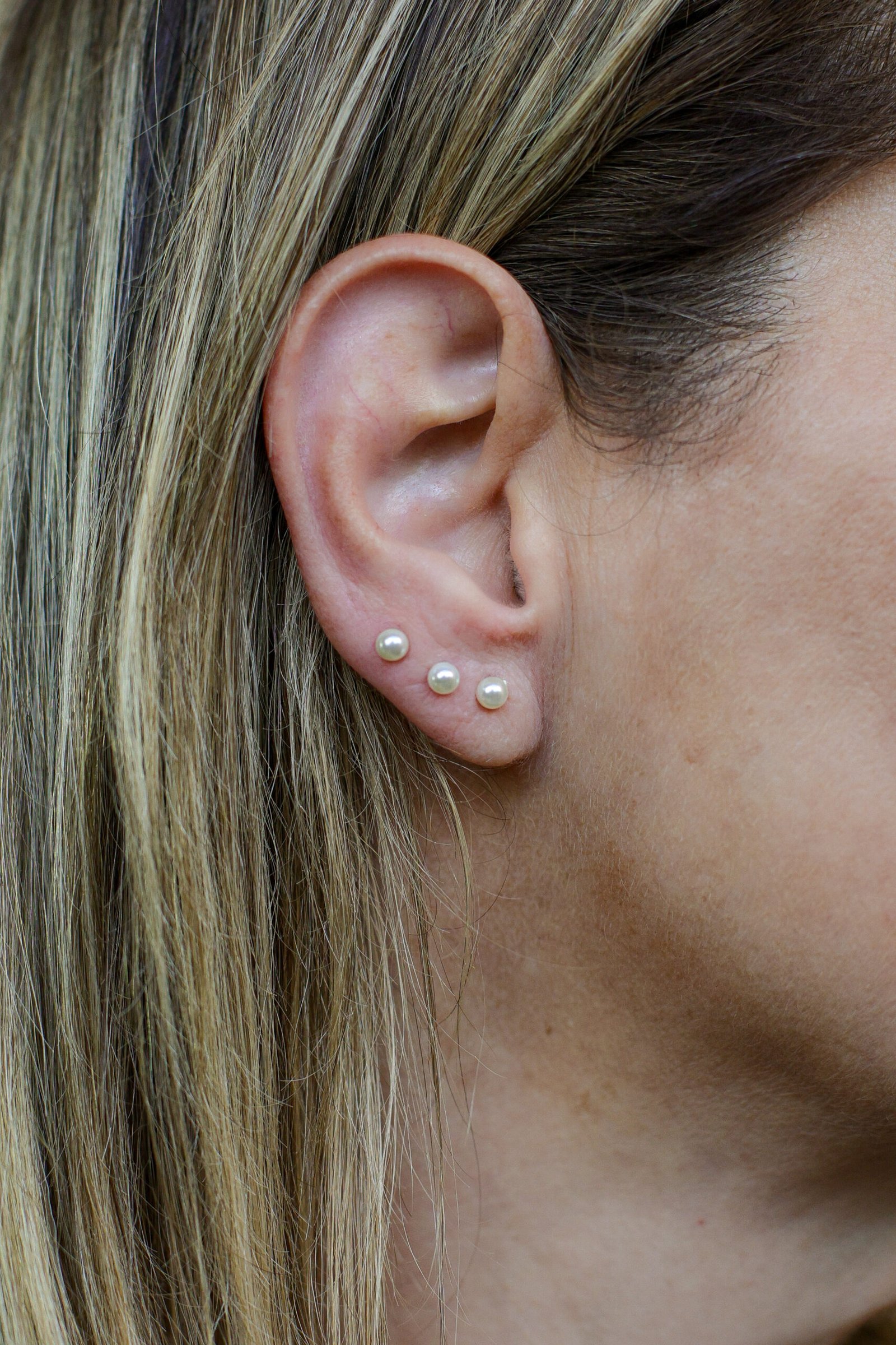 Trio de Brincos Pérola Banho Ouro 18k