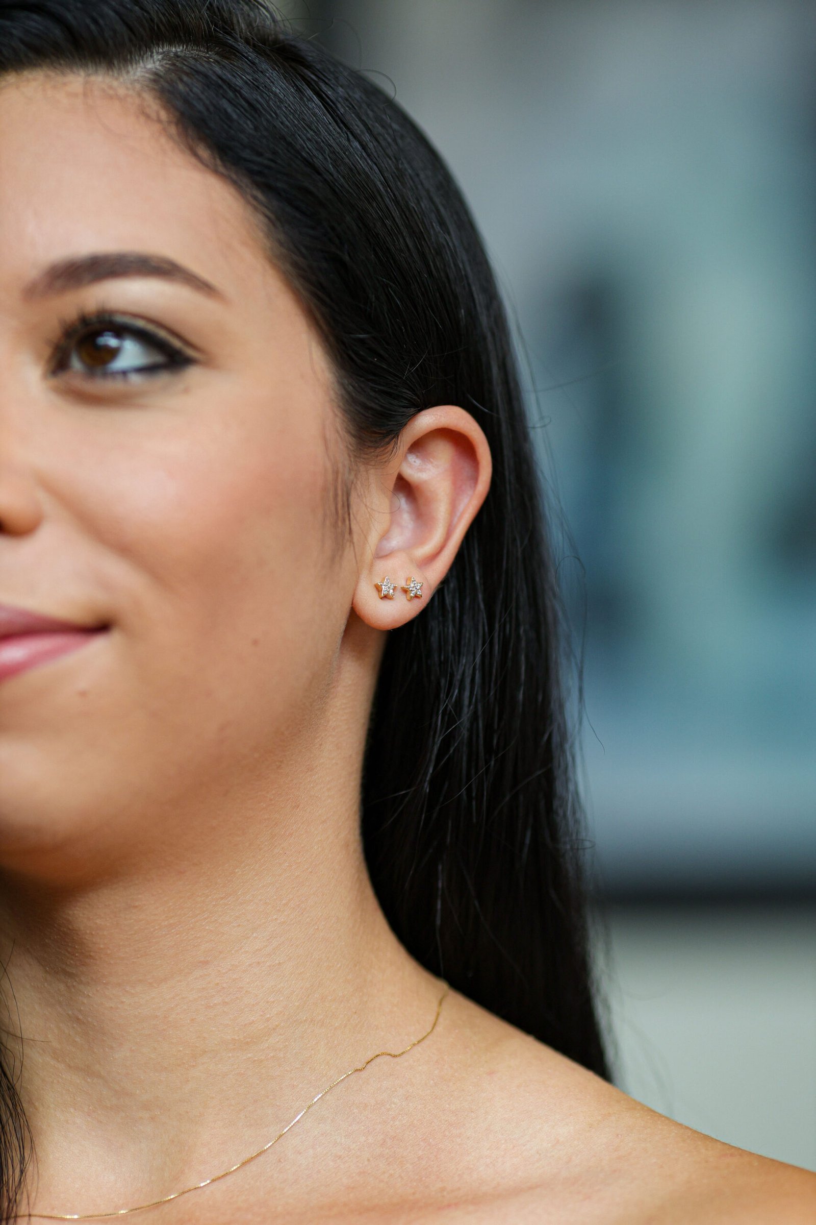Duo de Brincos Estrela Cravejada Banho Ouro 18k - Imagem 4