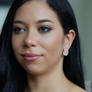 Brinco Gota Cravejada em Zircônia Banho Ouro 18k