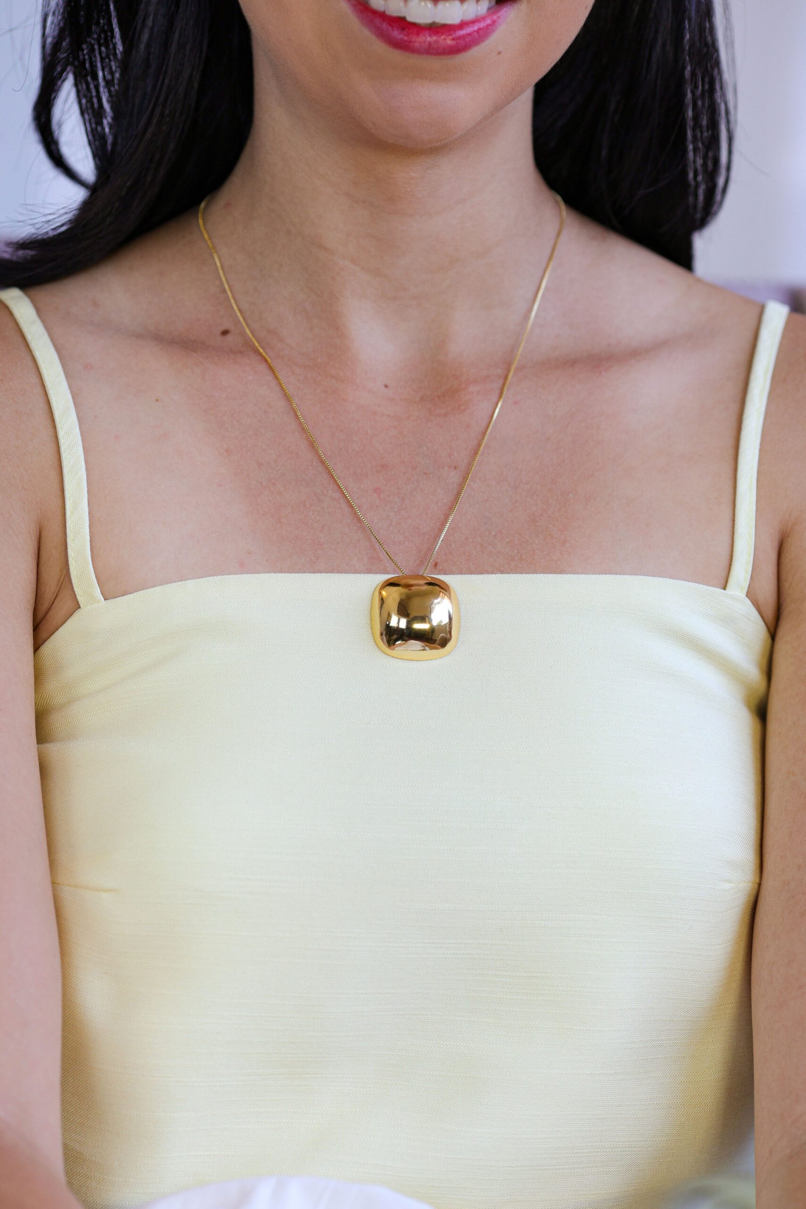 Colar  Orgânico Liso Banho Ouro 18k